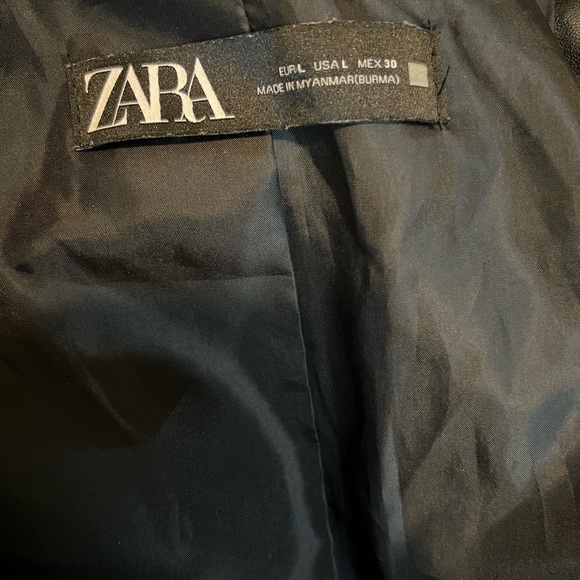 Zara Faux Leather Biker Jacket Size Large - Picture 4 of 6